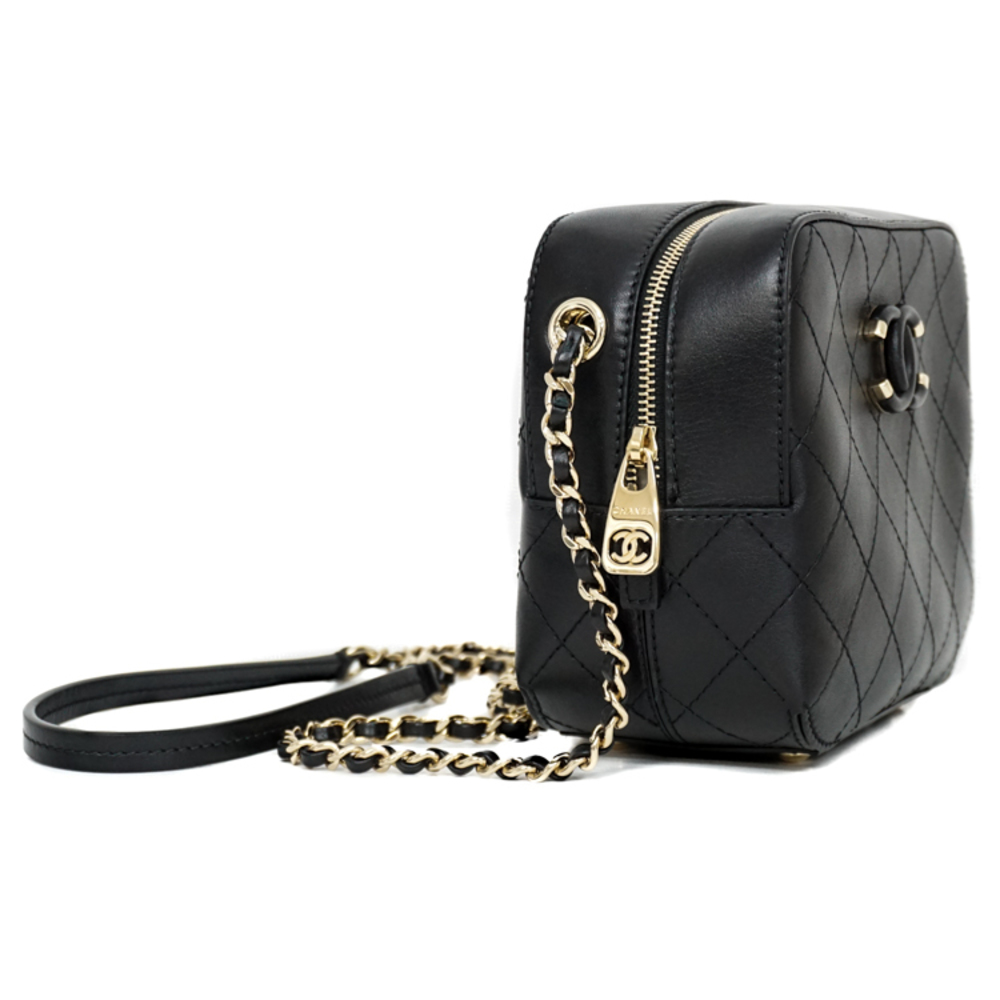 Chanel Small Black Matelasse Shoulder Bag Chain
